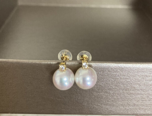 ダイヤモンドアコヤ真珠ピアス